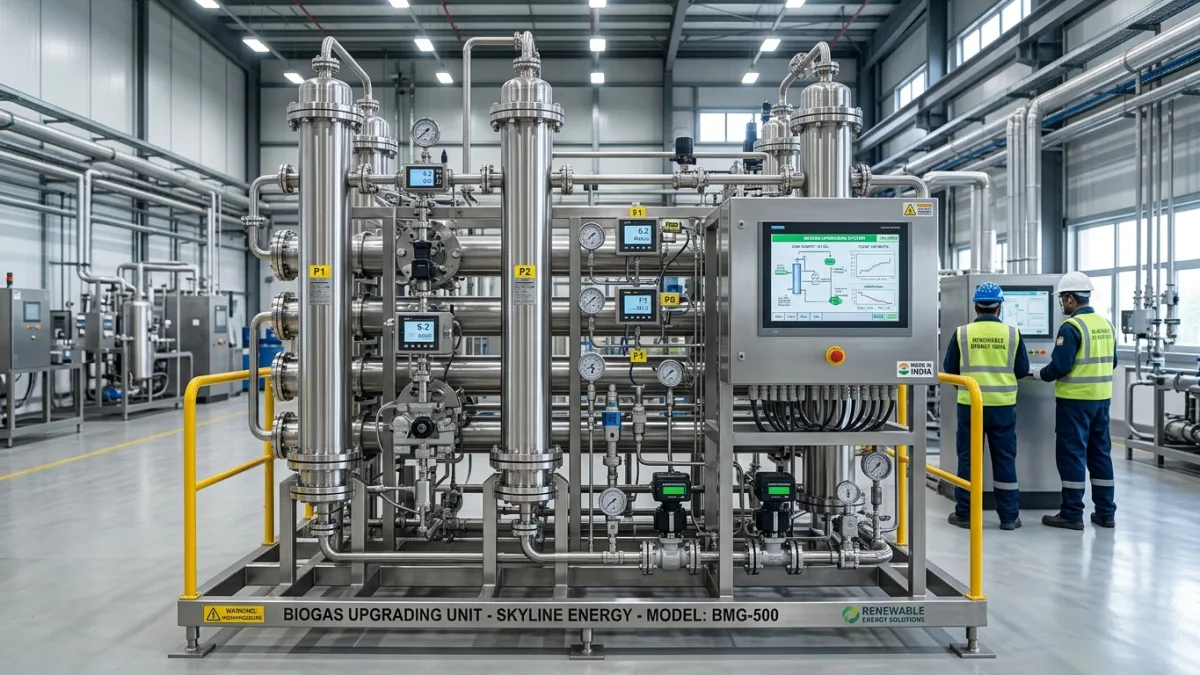 High-tech biogas membrane upgrading unit and gas purification skids in India
