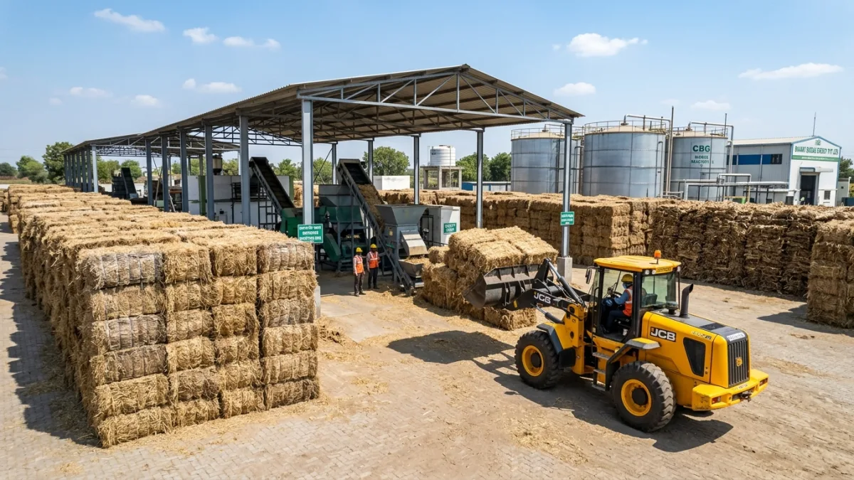 CBG Plant Feedstock: Cow Dung, Paddy Straw, Press Mud and Organic Waste